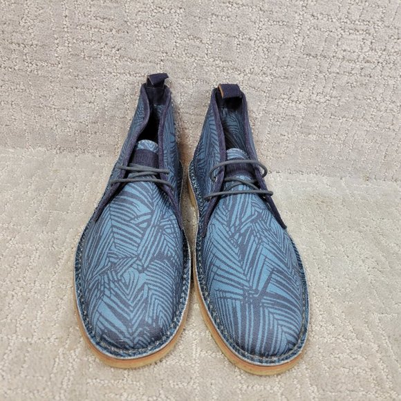 Michael Bastian Men's Size US 9 Fashion Blue Leaf Canvas Stitchout Chukka Boots. - Picture 2 of 10